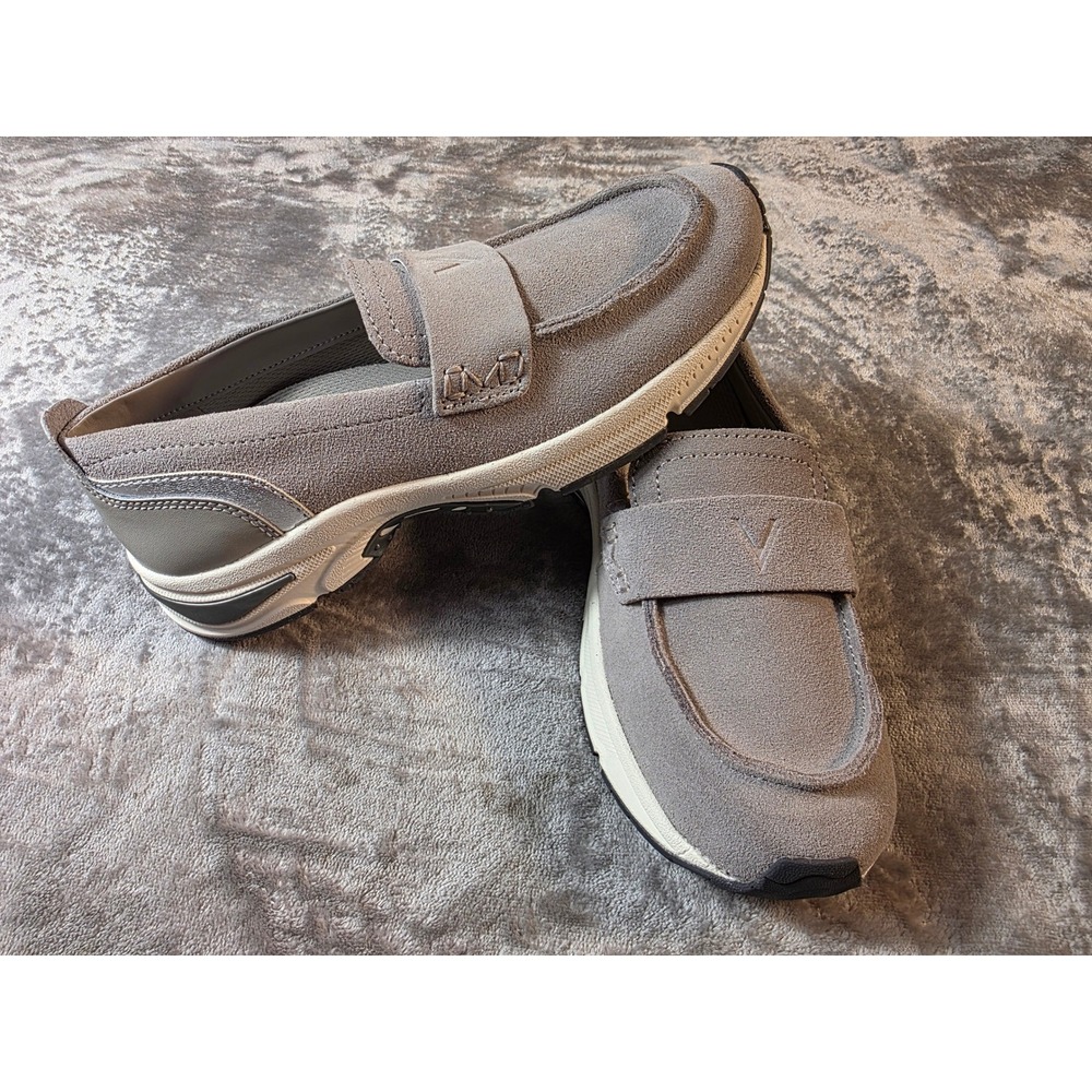 Vionic Walk Roam Loafer Women 5 Grey Suede Slip‎ On Orthotic Walking Shoe NWOB